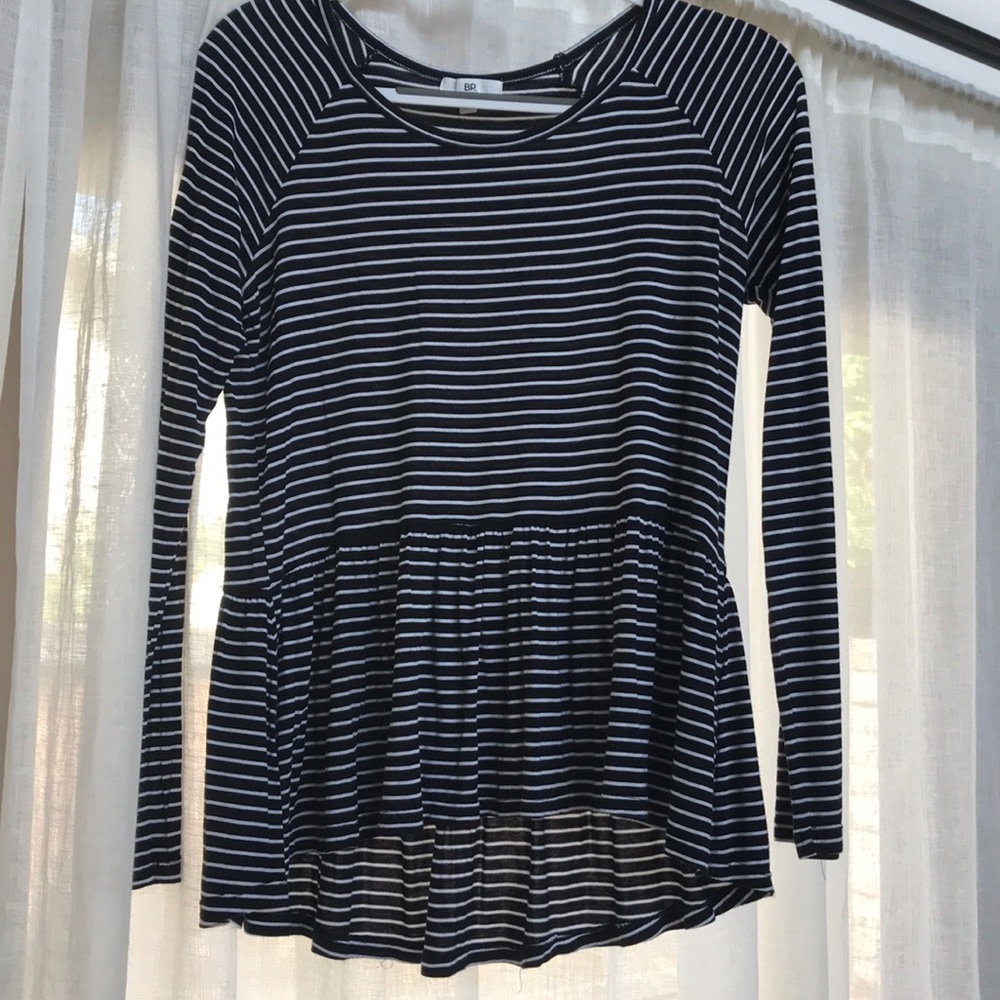 Black and white stripped BP top